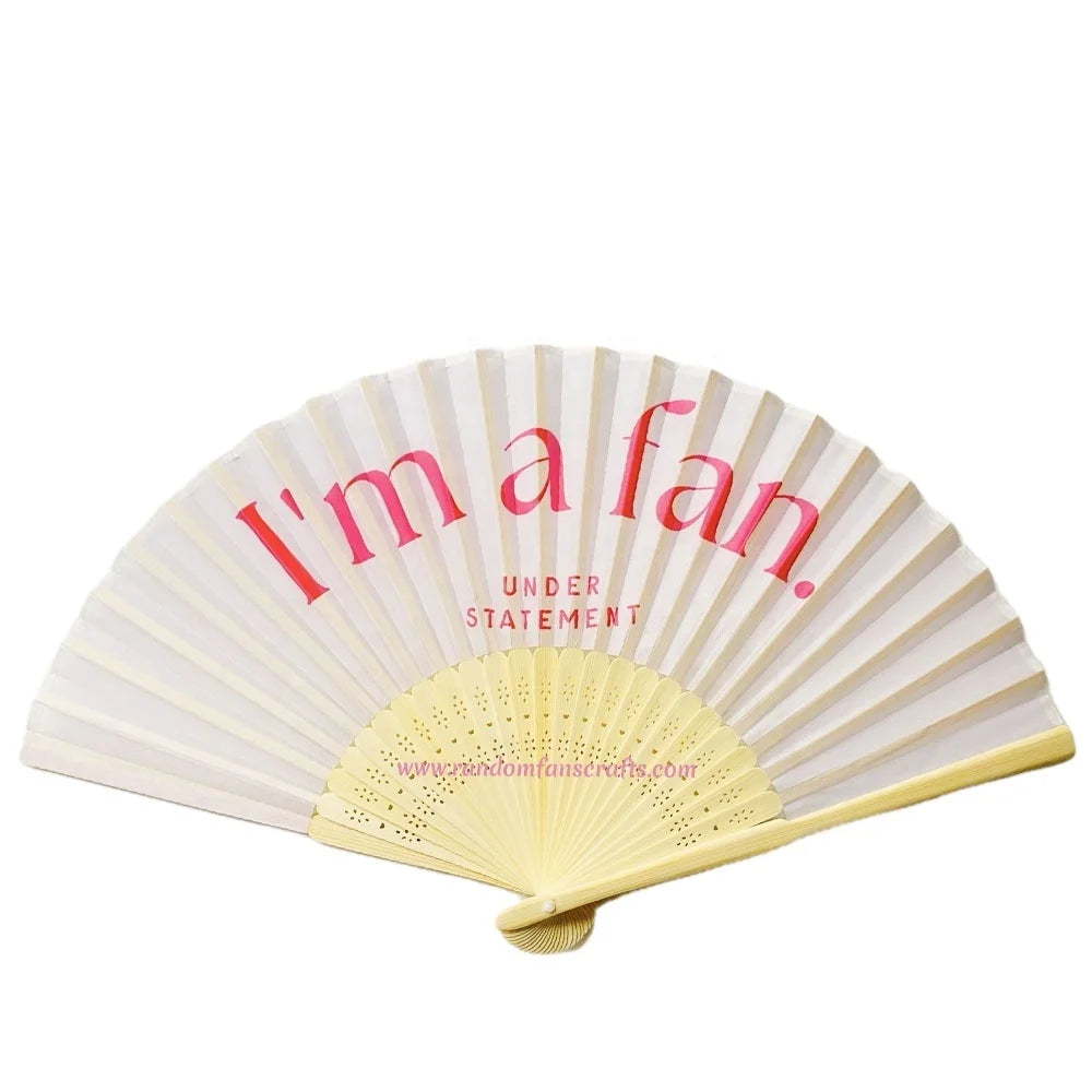 New Product Ideas Personalized Logo Silk Hand Fan Bamboo Wedding Party Supplies for Promotions