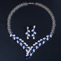 Luxury Crystal Bridal Jewelry Sets Zircon Necklace Earrings for Women Wedding Engagement Bride Party Rhinestone