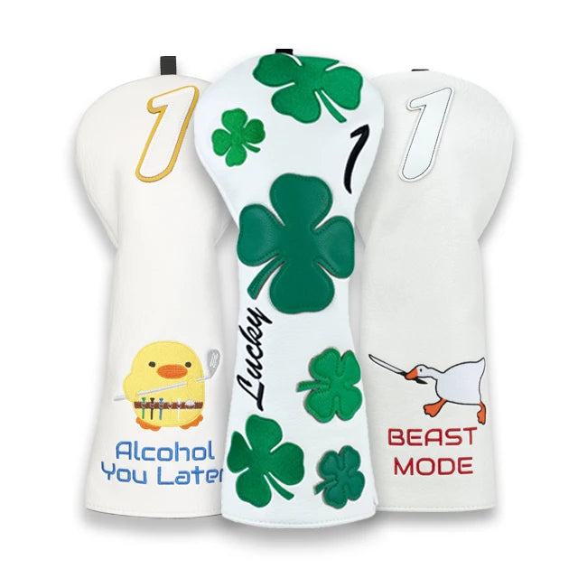 Wholesale Golf Accessories Golf Head Covers  Embroidery PU Leather Club Golf Headcover Driver Cover
