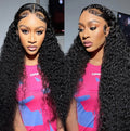 40in Deep Wave 13x6 Frontal Wig Human Hair HD Lace 250 Density Natural Kinky Curly 40 Inch Human Hair Full Lace Front Wig