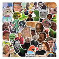 50Pcs Internet Celebrity Funny Emoticons Humor Meme Stickers Waterpoof Label Pack for Bottle Laptop