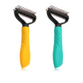 Nan Yuan Stainless Steel Rubber Dog Cat Self Cleaning Grooming Tool Slicker Bath Brush 2 Colors