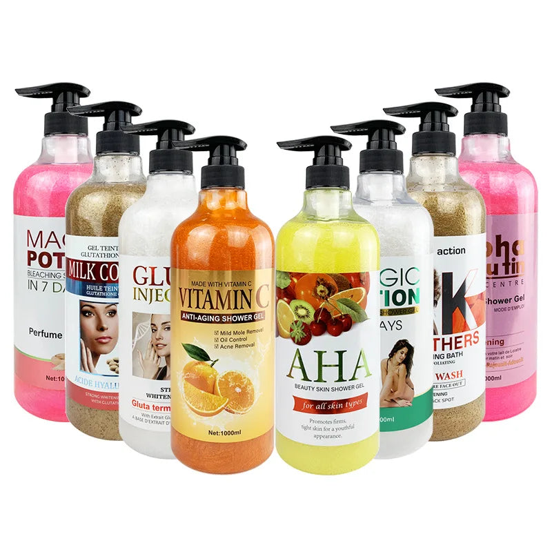 Organic Luxury Private Label Extra White Vitamin C Brightening  Whitening Wholesale Body Wash Shower Gel