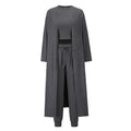 Knitted Sporty Three-piece Ladies Outfits Sports Loose Fit Casual Breathable Elastic