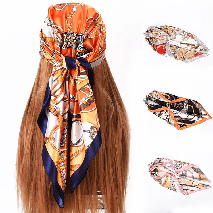 2023 Wholesale Stylish Accessories Women Cheap Silk Crepe Satin Headscarf Satin Scarf in Bulk