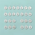925 Sterling Silver Hollow Round 26 Alphabet Letter Pendant A-Z Pendants for Bracelet Necklace Making