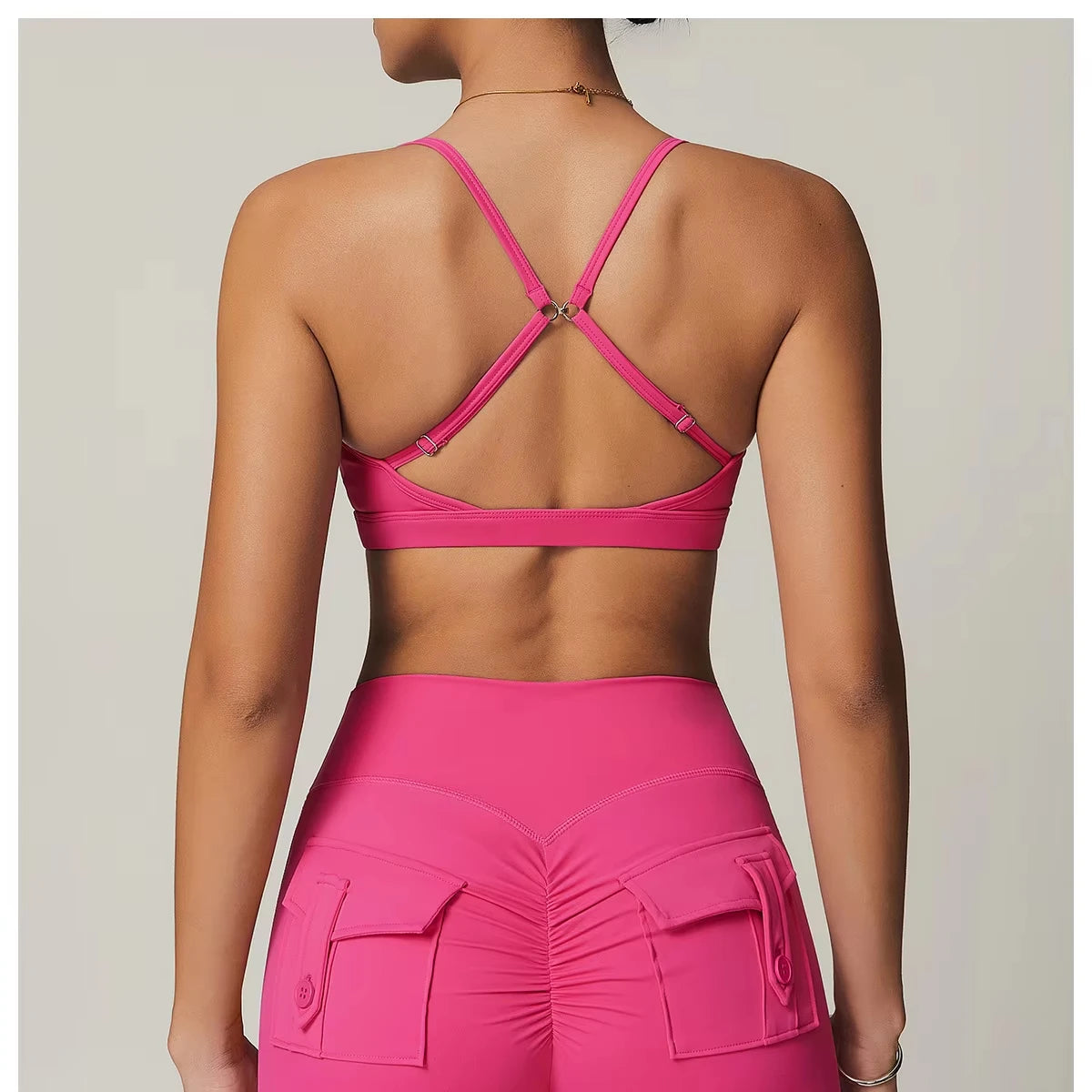 Sports Bras for Women Cross Back Padded Bra Workout Tank Tops Backless Adjustable Belts Scrunch Yoga Bra