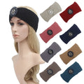 MIO Women Winter Warm Rhinestone Knitted Headbands Crochet Head Wrap Wide Elastic Hair Headband Accessories