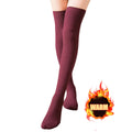 Black Gray Anti-Slip Winter Warm Wool Socks Women Long Over-the-Knee Thick Thigh High Knitted Custom Logo Casual Print Design