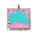 Custom Designer Square Logo Jewelry Tags Classic Zinc Alloy Enamel Letter Metal Bracelet Charms Wholesale