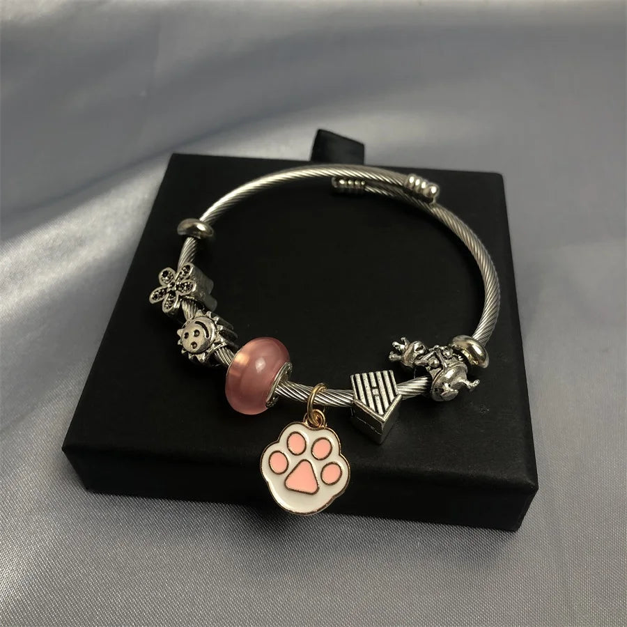 Cute Models Charm Beads Women Girls Fashion Different Pendant  Charms Bangles