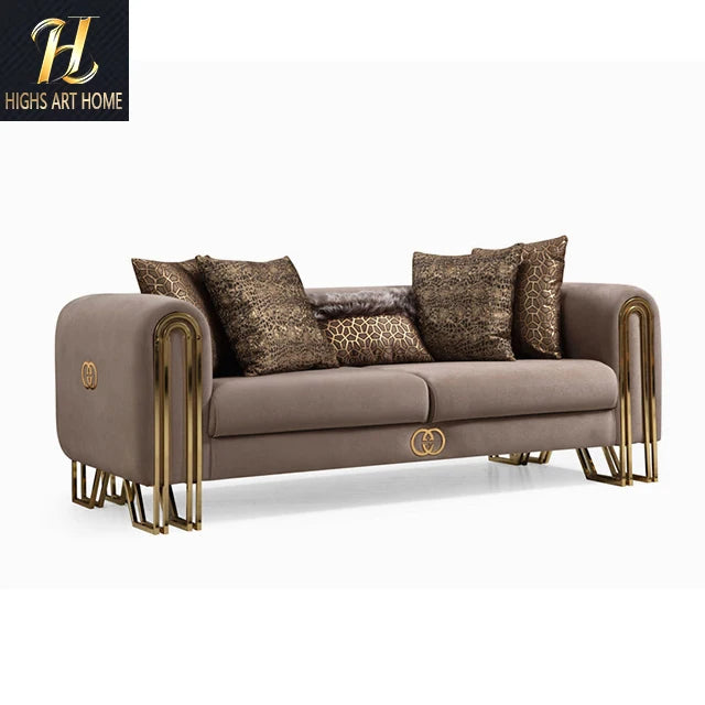 Italian Luxury Design Black Fabric Sofa Modern Luxury Velvet Sofa Set Furniture for Villa Groggery Large Bungalow
