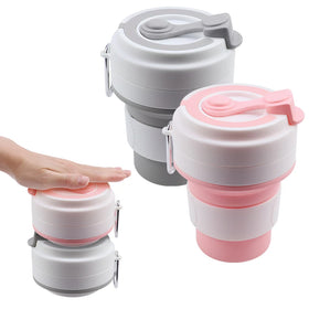 Eco-friendly Outdoor Retractable Portable Camping Travel Mug Collapsible Silicone Folding Cup Silicone Drinking Water Cups 350ml