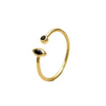ROXI Classic Adjustable Horse Eye Black Zircon Stone S925 Silver Ring for Women