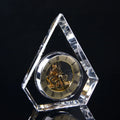 Personalized Custom logo Laser Engraving Crystal Clock Factory Wholesale Blank clear Crystal Table Clock