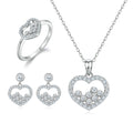 Newest 925 Silver Engagement Women Love Charm Heart Shape Jewelry Set