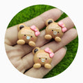 100Pcs New Lovely Mini Kawaii Bear Honey Resin Cartoon Animals Scrapbook Diy Jewellery Hairpin Accessories Decorate Craft