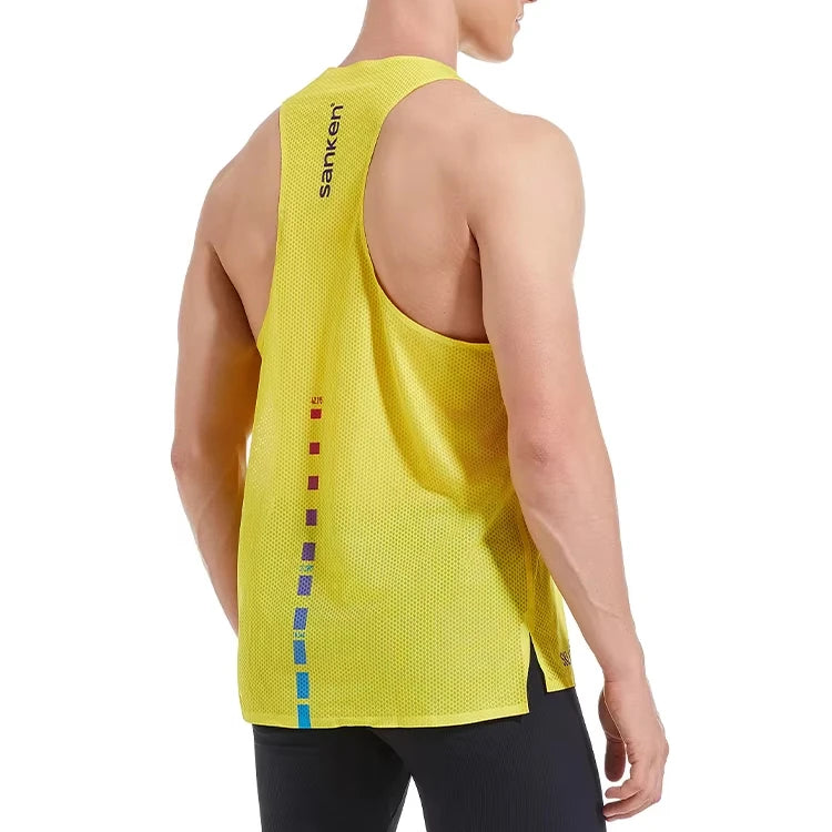 Lightweight Custom Running Singlet Breathable Marathon Tank Top Sleeveless Workout Shirt