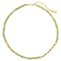 Original Design High Grade Natural Green Jade Stone Bamboo Bead Pearl Necklace Women Jewelry Customized