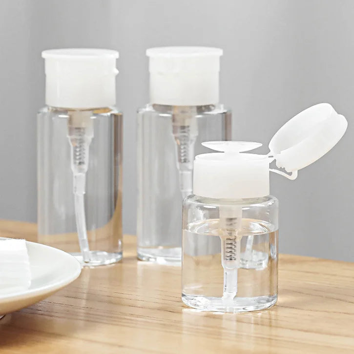 Plastic Nail Polish Remover Pump Sprayer Cosmetic Container PET Bottle Empty Transparent 120ml/150ml/200ml/300ml