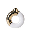 High-End Gold Blocked Ceramic Vase Luxury Nordic Abstract European Style for Home and Outdoor Living Room Decoration MegaBDM