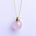 Wholesale Natural Rose Quartz Crystal Perfume Bottle Essential Oil Aroma Crystal Pendant Aromatherapy Meditation