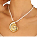 Vintage Gold Metal Starfish Necklace for Women White Rope Shaped Pendant Statement Piece for Wedding Party Christian Inspired