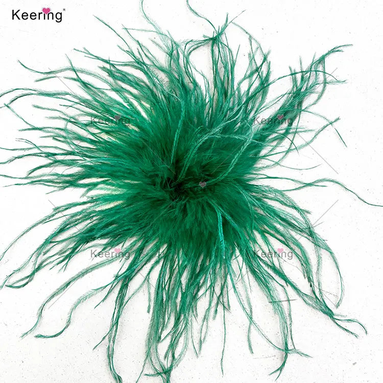 Luxury Ostrich Feathers Plume De Decoration Flower Patch Feather Brooch for Wedding Evening Dress
