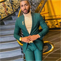 Costume Homme Hunt Green Men Suits 2 Pcs Grooms New Arrival Wedding Tuxedos Slim Fit Business Men for Prom Sets (Jacket+Pants)