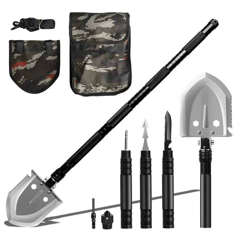 Grade Car Survival Tool Outdoor Stainless Steel Garden Shovel Snow Removal Camping DIY Spades Gardening Detachable Shovels