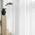 Cotton Linen Texture Design Tulle Curtains Customizable Elegant Window Coverings Flame Retardant Polyester PVC Custom Made