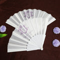 Custom Luxury Logo Printing Smooth Simulate Silk Cloth Plastic Shank Folding Hand Fan for Wedding Favors Guest Maid Gift