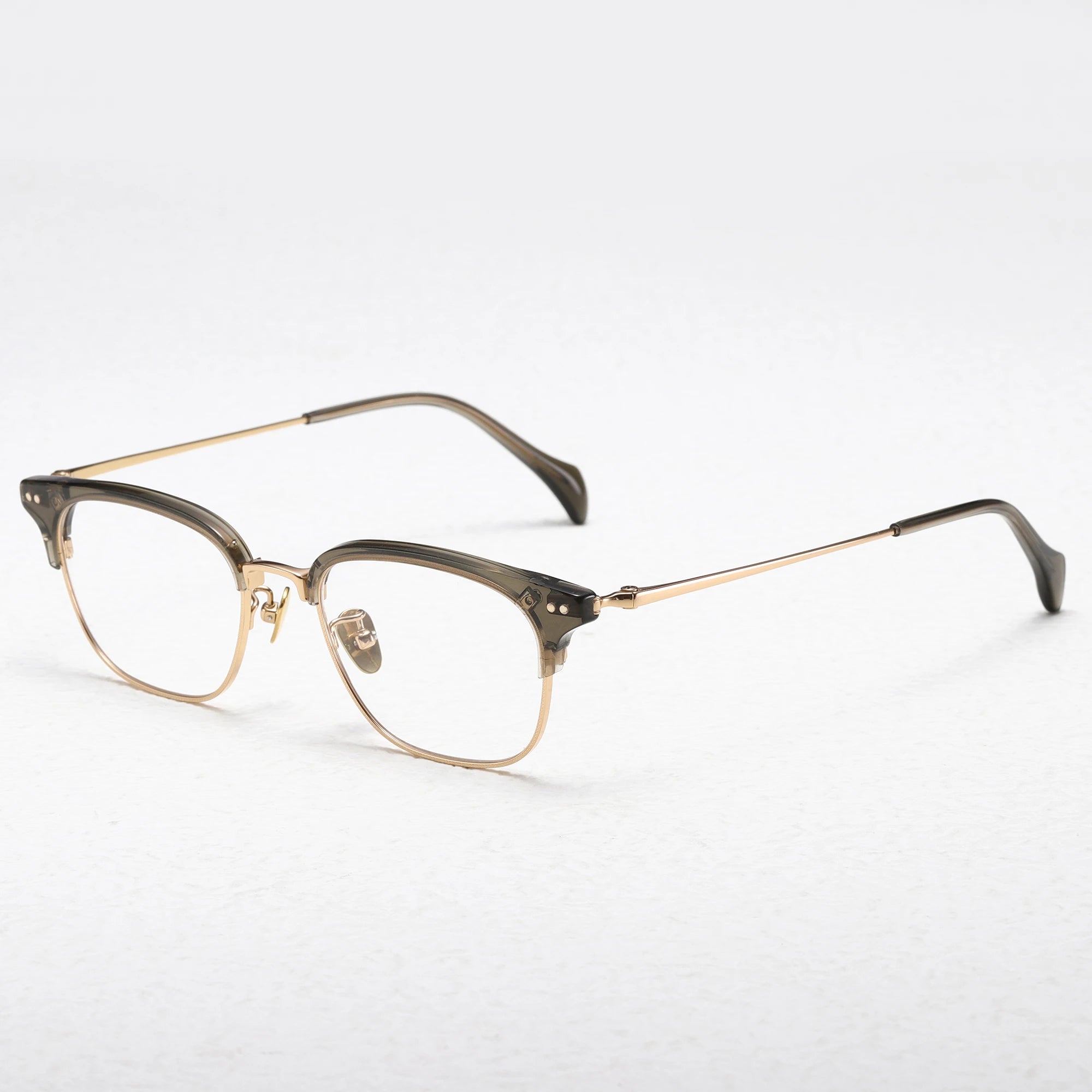Benyi Fashion Luxury Titanium Eye Glasses Designer Rectangle Eyewear Frame Classic Retro Half Frame Glasses
