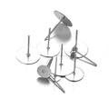 Stud Earring Base Setting Jewelry Accessories Making Components Latest Stainless Steel Wholesale Simple Steel Color Hook 100pcs