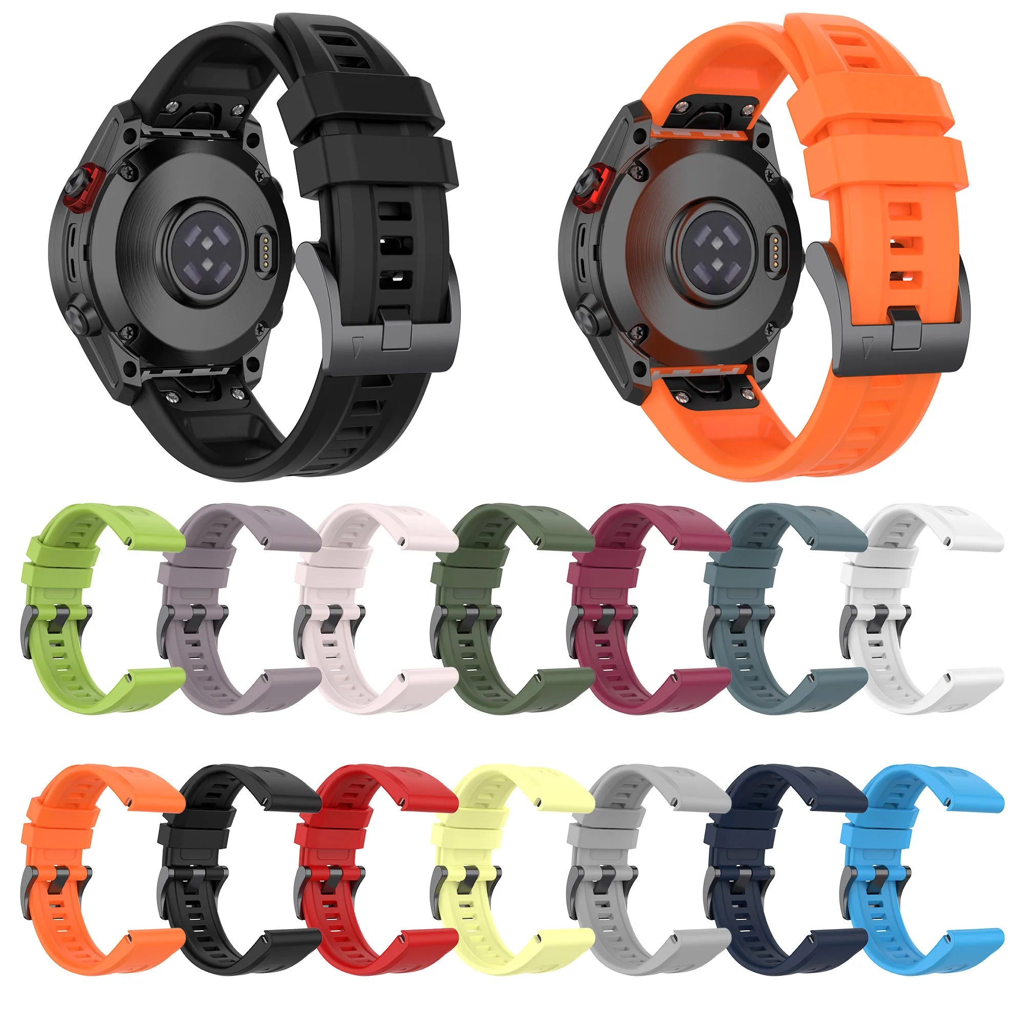 Factory Silicone Rubber 20 22 26mm Sport Smart Watch Strap Correa for Garmin Fenix7 7x 7s Replacement