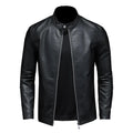 Wholesale Men's Winter Moto Biker Leather Coat PU Slim Jacket with Stand Collar Casual Style for Spring & Autumn XL Size