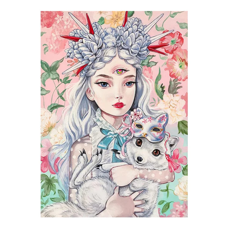 Ever Moment Diamond Art Paintings 50x70 Mosaic Girls Cartoon Fantasy Beads Cross Stitch Kits DIY Craft Crystal Art Decor 4Y2096