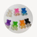 100Pcs Glittering Gradient Color Gummy Bear Resin Flatback Cabochons Charms for Nail Art Decoration & Jewelry Making