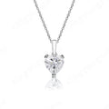 Swiss Moissanite Diamond Pendant Necklace Heart Shape Pendant Sterling Silver 2.00 Carats Moissanite Stone 925 Silver Necklaces