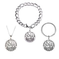 Factory Stainless Steel Adventure Is Out There Graduation Gift Custom Inspirational Bracelets Necklace Key Chain Jewelry Set
