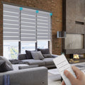 Custom Size Smart Wifi Control Zebra Roller Blinds Home Motorized Curtain Blackout Window Double Shades Zebra Blind for Windows