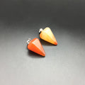 Hongzhuo Reiki Yoga Tini Pyramid Jewelry Natural Carnelian Dowsing Stone Pendulum Copper Chain Hexagonal Pendant Pendulum Jewelry