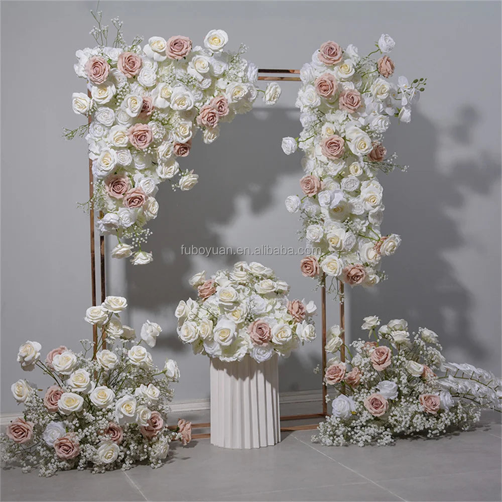 E130- Wedding Decorative Flowers Babybreath Arch Decor Artificial Hydrangea Flower Arch Plant Arches for Party Aisle Decoration