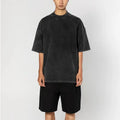 2024 Heavy Thick Collar Tee Blank Custom Mock Neck Boxy Fit Men's T Shirt