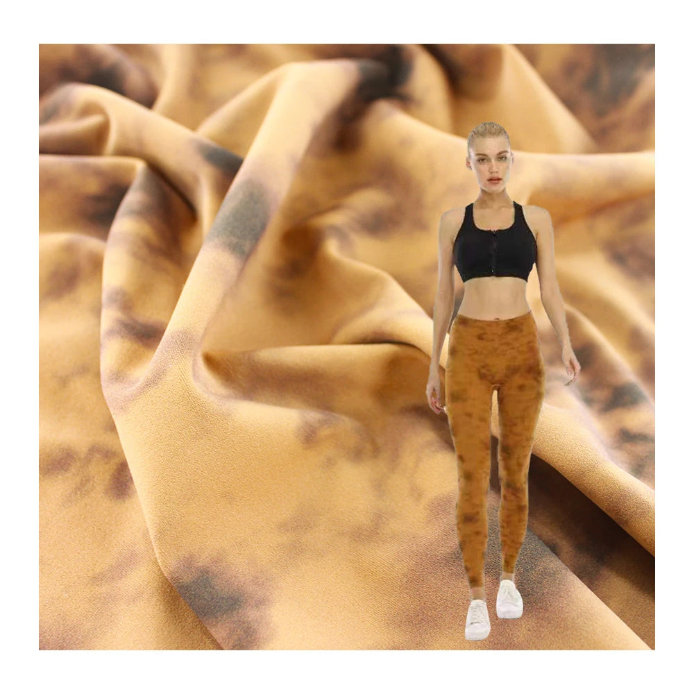 High Quality 75 Nylon 25 Elastane Dry Wick Brushed Spandex Printing 4 Way Stretch Polyamide Fabric for Athletic Apparel