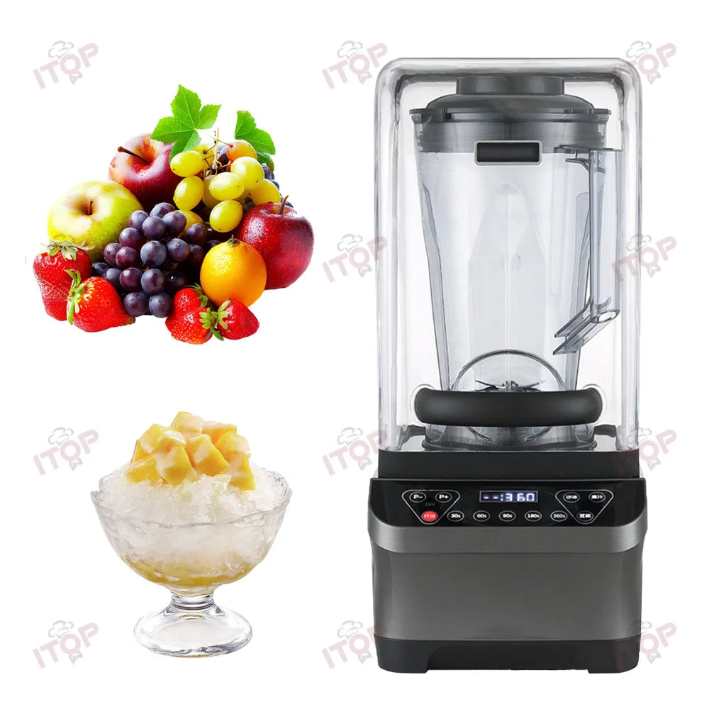 Diy FunctionIce Blender Sound Insulation With Cover 2 Liters Shaved Ice Juice Mixer Machine for Milk Tea Shop