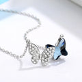 New Design Butterfly Necklace Trendy 925 Sterling Silver Light Luxury Silver Chain Butterfly Zircon Pendant Necklace