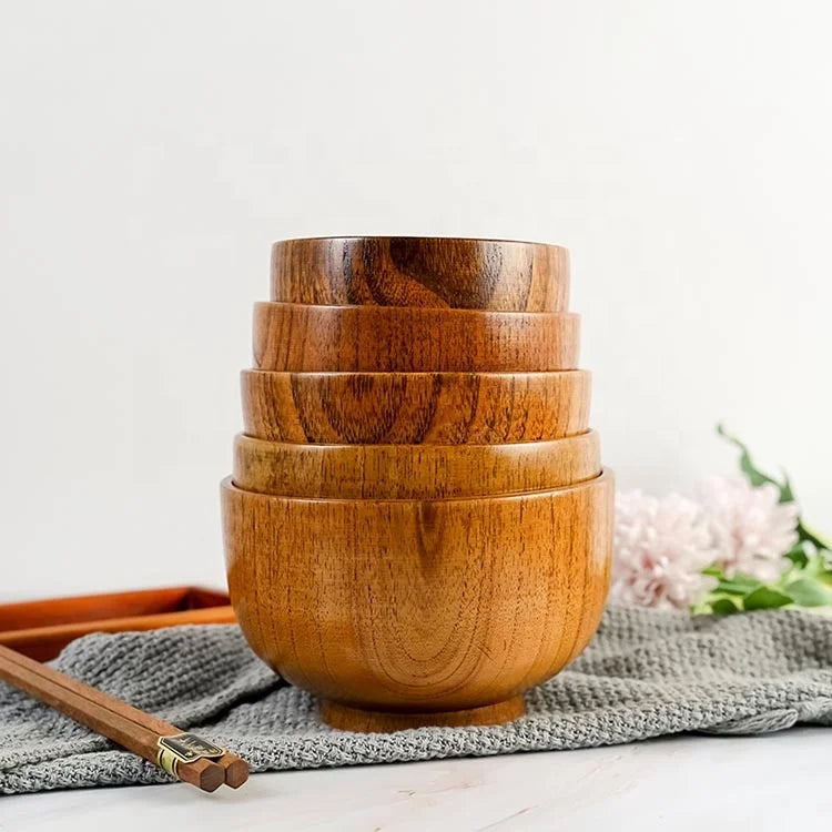 Wholesale Kids Wood Bowl Polishing Decorative Handmade Wood Bowls for Food