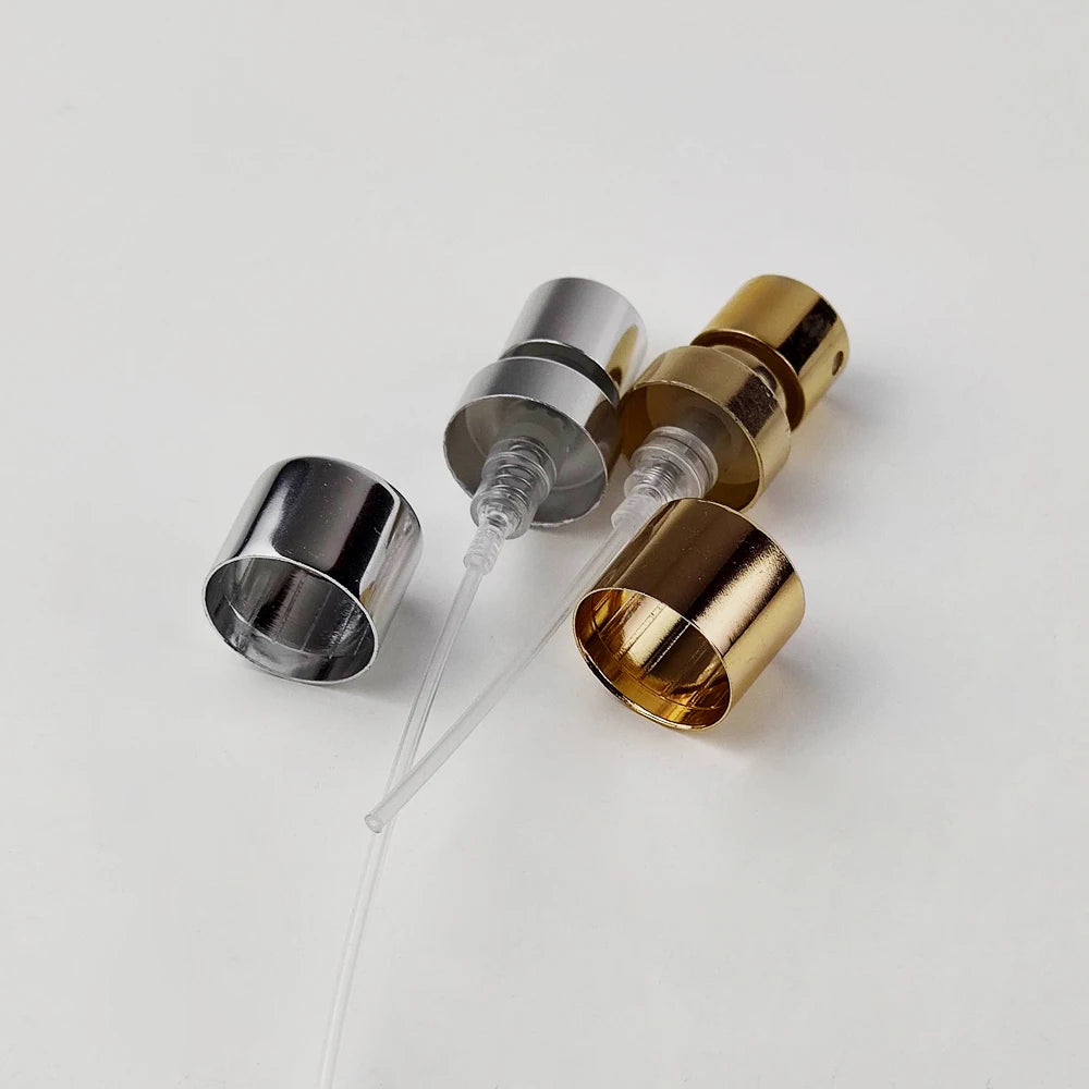 Invisible Tube FEA15 Perfume Bottle Gold Silver Black Aluminum Spray Pump 0.1ml Output Cosmetic Crimp Crimpless Pump