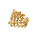 BM Fashion Waterproof Women Jewelry Stainless Steel Hollow Gold Leaf Rings